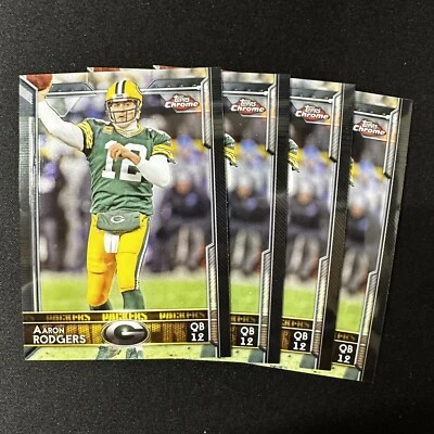 2015 Topps Chrome Aaron Rodgers #2 4x Lot - Green Bay Packers - Image 1 of 3