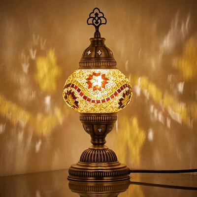 10 Turkish Moroccan Mosaic Colorful Table Bedside Desk Lamp Light Lampshade, 12" - Image 1 of 4