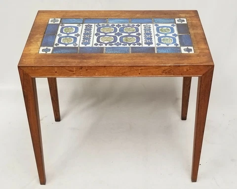 DANISH 60's SEVERIN HANSEN HASLEV ROYAL COPENHAGEN ROSEWOOD SIDE TABLE w/ TILES Cover