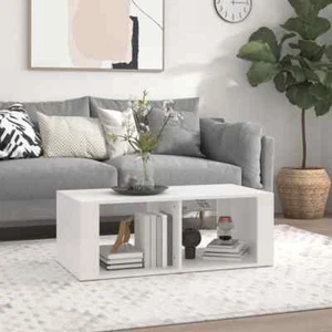 Coffee Table White 100x50x36 Engineered Wood E3A3 - Picture 1 of 8