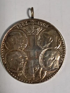 Griego 1963 30 Dracmai Medalla Conmemorativa Tono Plata Honrando Reyes Pasados - Imagen 1 de 24
