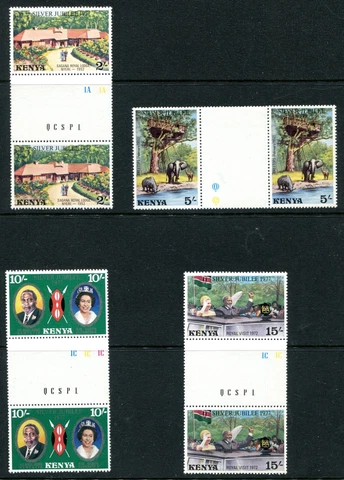 Kenya 1977 Silver Jubilee Unused(NH) Gutter Pairs #84-87 Cover