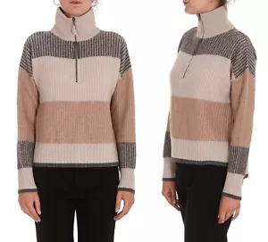 Skull Cashmere Zemirah 100% Cashmere Half Zip Turtleneck Rib Knit Sweater S $495 - Picture 1 of 12
