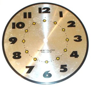 Cappotto vintage Westclox Nocord / quadrante orologio da parete / parte quadrante - Foto 1 di 3