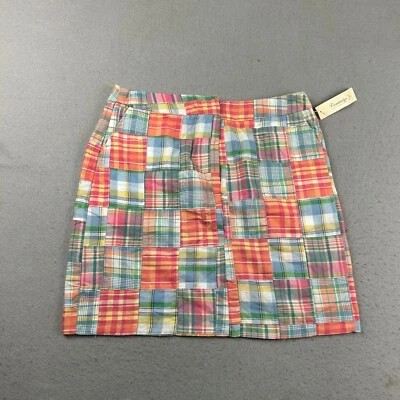 Cambridge Dry Goods Skirt Women 12 Multi Plaid Patchwork Cotton Pencil Short NWT - Image 1 of 4