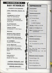 Punkrock Fanzine Das Syndikar Nr. 9 1999 Agnostic Front The Turbo Mark Foggo - Imagen 1 de 1