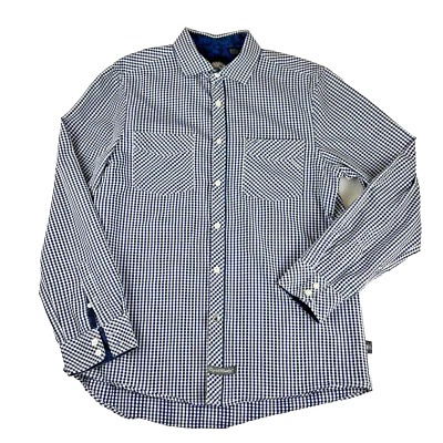 English Laundry Men’s Shirt Size M Luxury Blaque Label Navy Check Long Sleeve - image 1 of 4