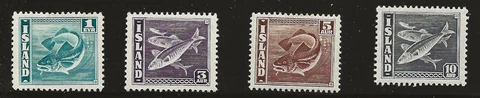 Iceland Scott #217-19 & 222, Singles 1939-45 FVF MNH Cover