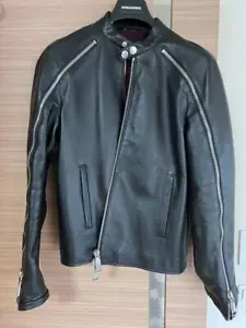 Used Dsquared2 Riders Jacket Size 46 Black Sense Of The Season Autumn Winter - Picture 1 of 4