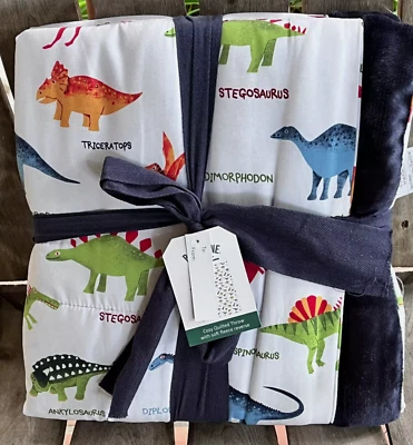 BOY ZONE Quilted Dinosaur Blanket (fleece reverse side) 50" X 60" - Image 1 of 4