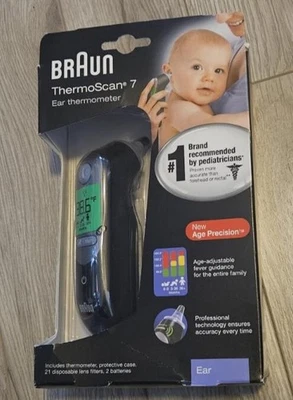 NUEVO Termómetro Digital Braun ThermoScan 7 IRT6520 Precisión Edad Negra Foto 1 de 4