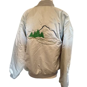 Seltene Hartwell Sports Silber Bomberjacke bestickt Pinienbaum Details Vintage - Bild 1 von 8