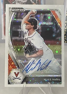 2021 Panini Prizm Draft Picks White Donut Circle #PDP199 Mike Vasil 35/50 Auto - Picture 1 of 5