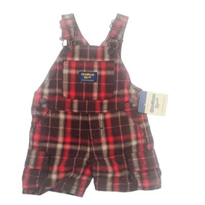 Nuevo con etiquetas Mono a Cuadros Rojo Algodón OshKosh B'gosh Vestbak Vintage 6M - ENVÍO GRATUITO Foto 1 de 4
