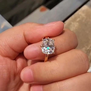 3CT E VVS2 IGI Cushion Cut Lab Grown Diamond Engagement Ring 14K Yellow Gold - Picture 1 of 8