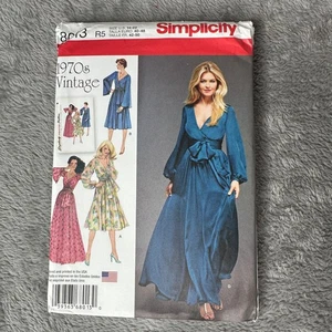 Simplicity Sewing Pattern 8013 1970s Vintage Lined Maxi Dress Sz 14-22 R5 Retro - Picture 1 of 6