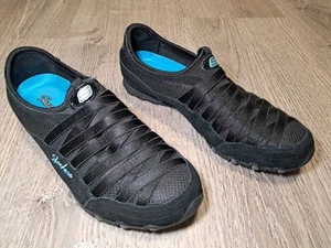Skechers Black Blue Bikers Fixation Trainer Slide On Women's Size 8 - Picture 1 of 7