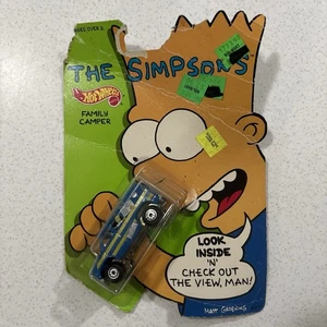Hot Wheels The Simpsons Family Camper Diecast Car Blue Vintage 1990 Sealed - Picture 1 of 4