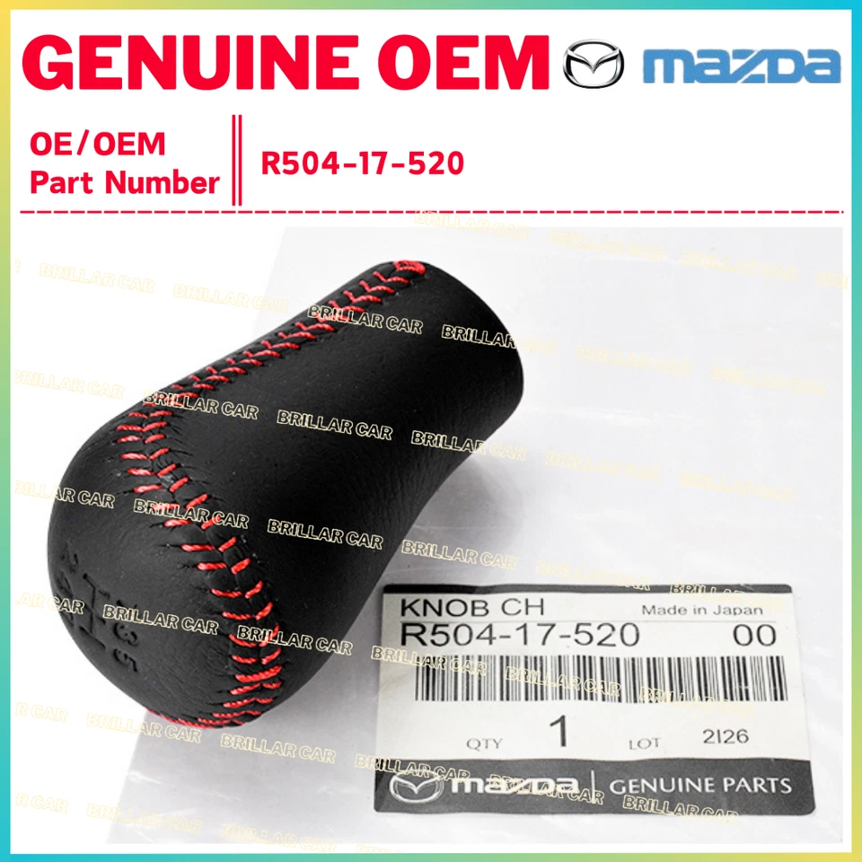 Perilla de cambio MAZDA costura roja para RX-7 FD3S (modelo 1993-2002) R504-17-520 Foto 1 de 1