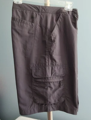 Pantalón Corto REI Para Mujer Gris Nylon Cintura Ajustable 6 Bolsillos Carga Senderismo-Talla 12 Foto 1 de 4