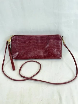 Vintage 90s Paradox Croc Embossed Pink Leather Purse Clutch Shoulder Bag EUC - Image 1 of 4