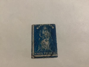 Victoria 6d Blue ,Queen on throne used SS#2 imperf - Picture 1 of 2