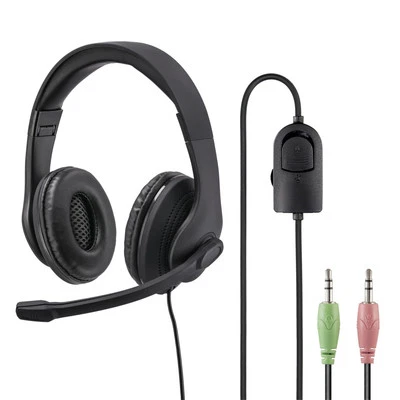 Hama Over Ear Stereo Headset HS-P200 2m Kabel Mikrofon 3,5 Klinke AUX PC Office - Bild 1 von 4