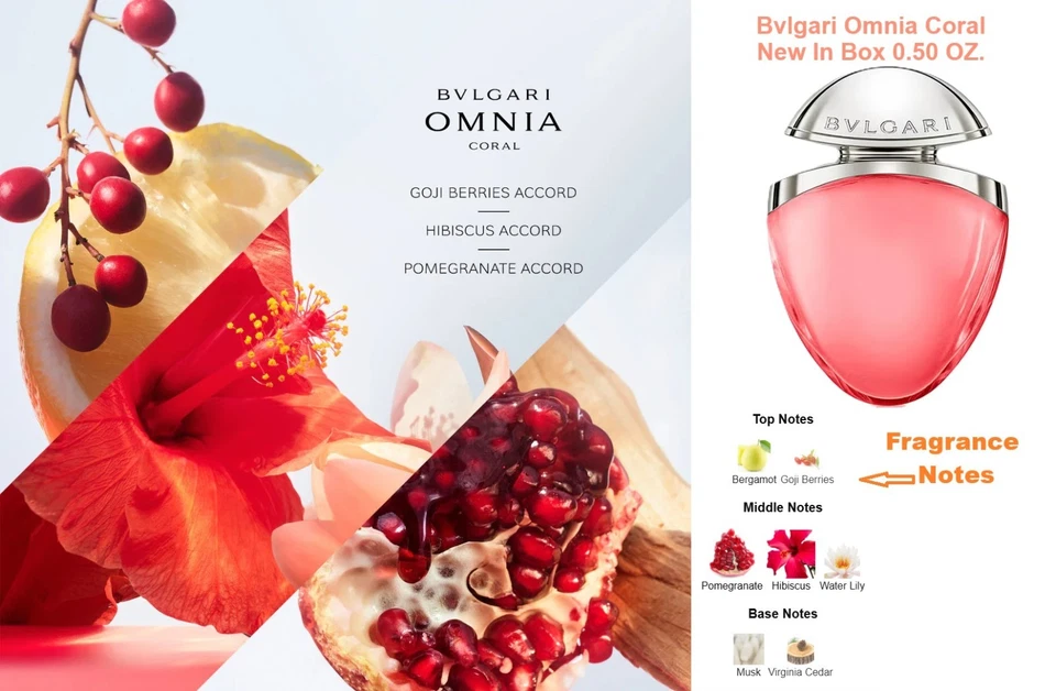 Bvlgari Omnia Coral Eau de Toilette Spray 0,50 OZ. Perfume nuevo en caja Foto 1 de 1
