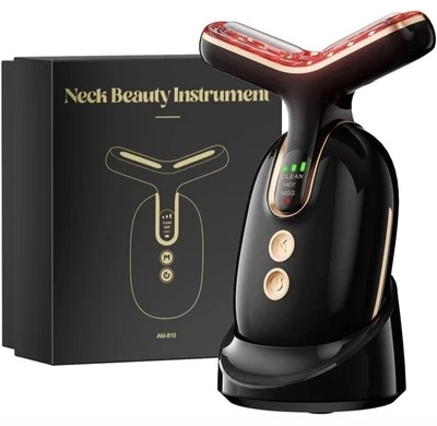 Dispositivo de levantamiento facial cuello vibración EMS masajeador facial máquina de terapia de luz LED Foto 1 de 4