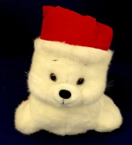 Sea Lion Plush Russ Berrie Swizzel White Red Santa Hat 10" Stuffed Animal Xmas - Picture 1 of 7