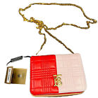 NWT BURBERRY LOLA leather colour block bag $690 - Made In Italy - Red/Pink/Camel