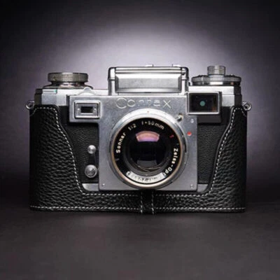 Genuine Real Leather Half Camera Case Bag Cover for ZEISS IKON CONTAX iiiA IIA - Image 1 of 4