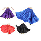 Womens Satin Skirts Carnival Flowy Skirt Maxi Length Belly Dance Stage Show
