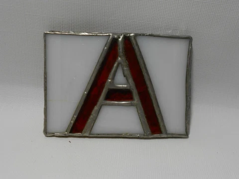 Vintage Alabama Crimson Tide Homemade Stained Glass Belt Buckle *Has Crack* Cover