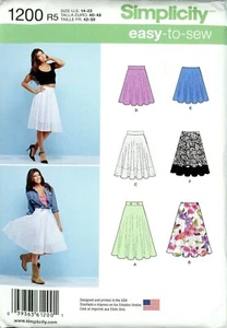 Misses Röcke Simplicity Muster 1200, Gr. 6-14 oder 14-22 leicht zu nähen ungeschnitten - Bild 1 von 2