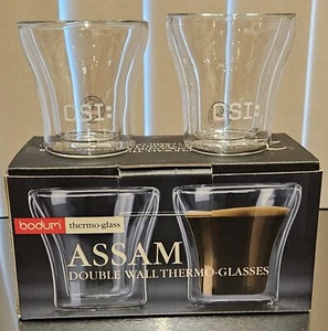 Rare CSI TV CBS BODUM Assam Promo Double Wall Thermo-Glasses Crime Scene Invest. - Picture 1 of 9