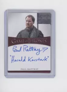 JUEGO DE TRONOS HIERRO AUTÓGRAFO INSCRIPCIÓN PAUL RATTRAY HAROLD KARSTARK - Imagen 1 de 1
