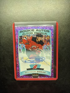 Brandon Gignac 2019-20 OPC Platinum Violet Pixels Marquee Rookie Auto