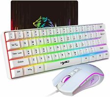 60% Wired Gaming Mechanical Feel RGB Backlit Keyboard +3600DPI Mouse Combo Set