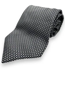 Charvet Place Vendome schwarze geometrische Krawatte aus 100 % Seide Länge 56 Zoll Breite 4 Zoll - Bild 1 von 3