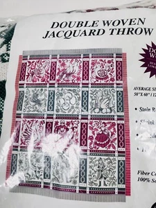 Vtg 12 Days Of Christmas Tapestry Throw Blanket American Weavers 50x60” - Picture 1 of 5