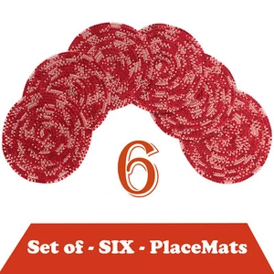 Juego de 6 manteles de mesa reversibles antideslizantes tejidos Christmas Mary 15 pulgadas redondos - Imagen 1 de 13