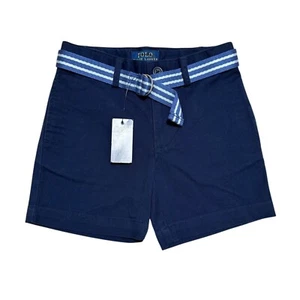 Polo Ralph Lauren Toddler Boys Size 3T Navy Blue Chino Belted Pockets Shorts NWT - Picture 1 of 6