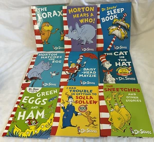 Dr Seuss Lot X9 Mixed HC PB Cat In The Hat Lorax Sneetches Horton Daisy Mayzie - Picture 1 of 10