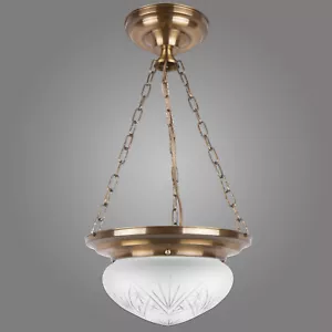 Exklusive Hängelampe Ouro aus Messing / zarte Patina / klassische Deckenlampe - Bild 1 von 1