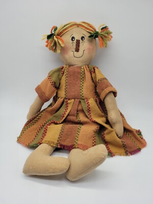 Vintage Primitive Raggedy Ann Style Scarecrow...