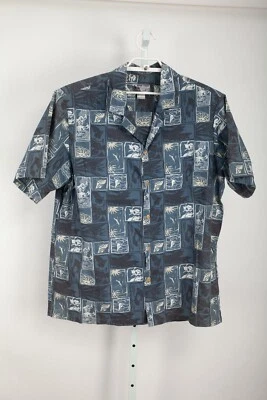 Kona Coast Shirt Mens 2X Gray Birds Floral Hawaiian Aloha - Image 1 of 4
