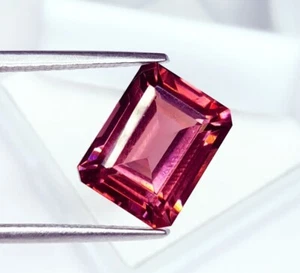 Natural Padparadscha Sapphire Certified 10 Ct Loose Gemstone Emerald Cut Gem W68 - Picture 1 of 9