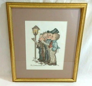 Vintage Hummel Quartet Cross Stitch Completed Matted and Framed 16" x 19" - Picture 1 of 4
