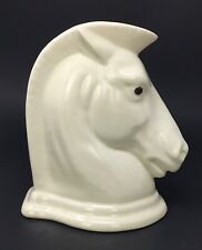 Vintage Porcelain White Horse Head Planter Book End Trojan Horse Chess Piece USA